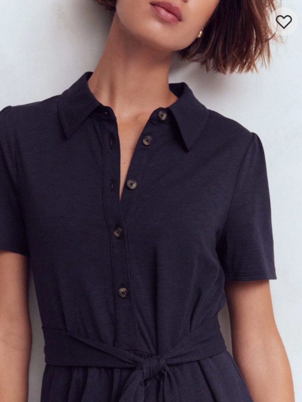 Boden Patti Short Jersey Shirt Dress Navy Blue NWT - Picture 2 of 5